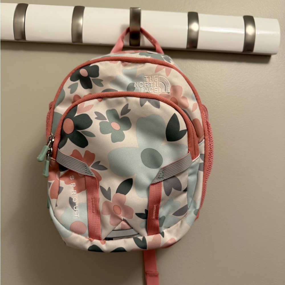 The North Face Kids' Sprout Floral Backpack - Pink and Gray NWOT